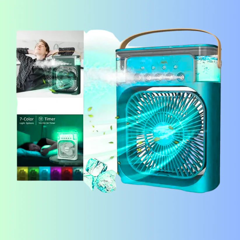 VENTILADOR HUMIFICADOR 3 EN 1 CON LUCES LED