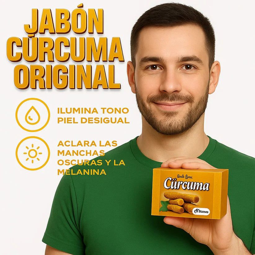 JABÓN DE CÚRCUMA-ORIGINAL ."¡Oferta especial! Llévate 2 Jabones y recibe 1 de REGALO